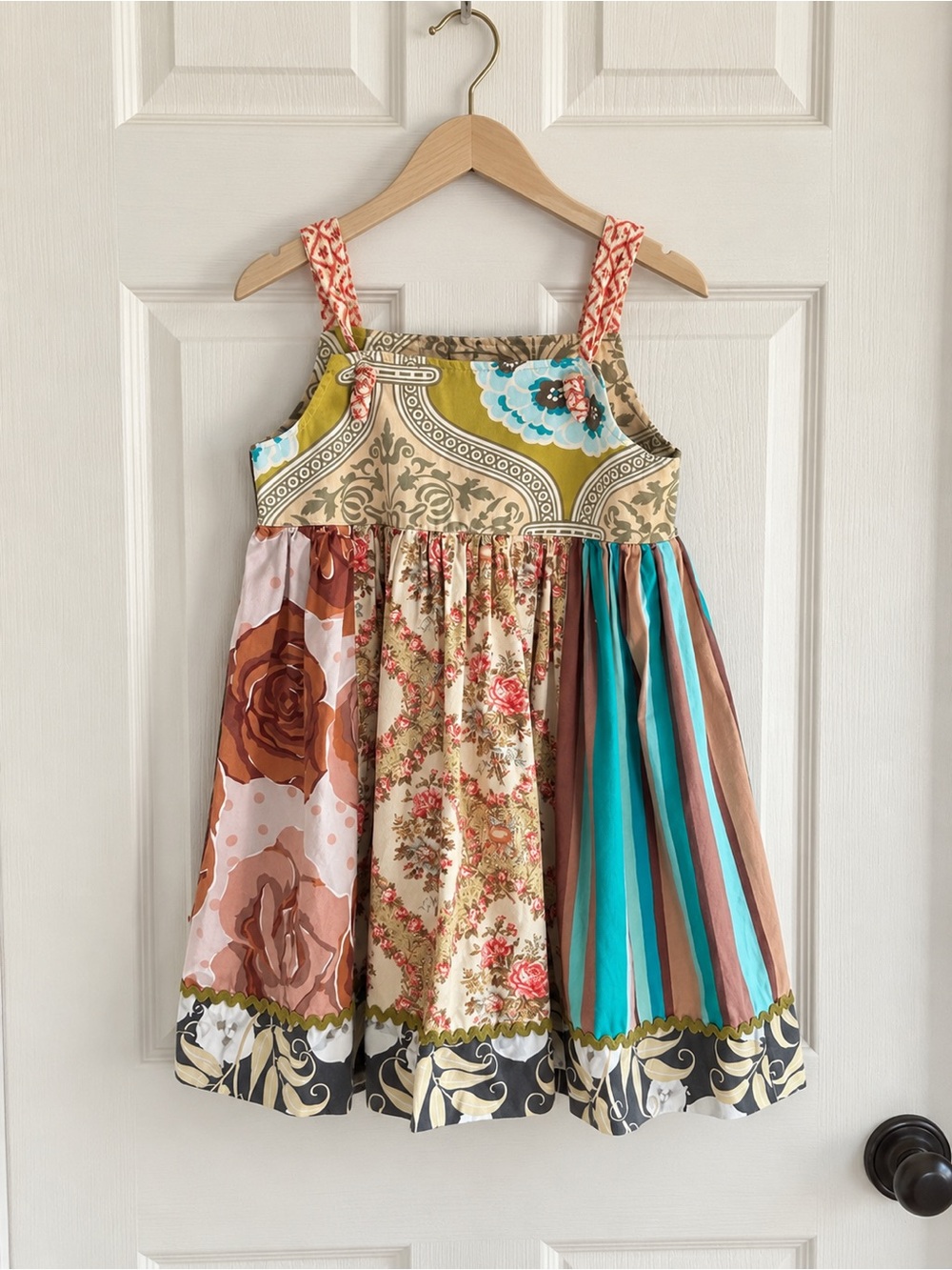 Matilda Jane Girls Patchwork Floral Dress Size 6 Boho Mixed Print
